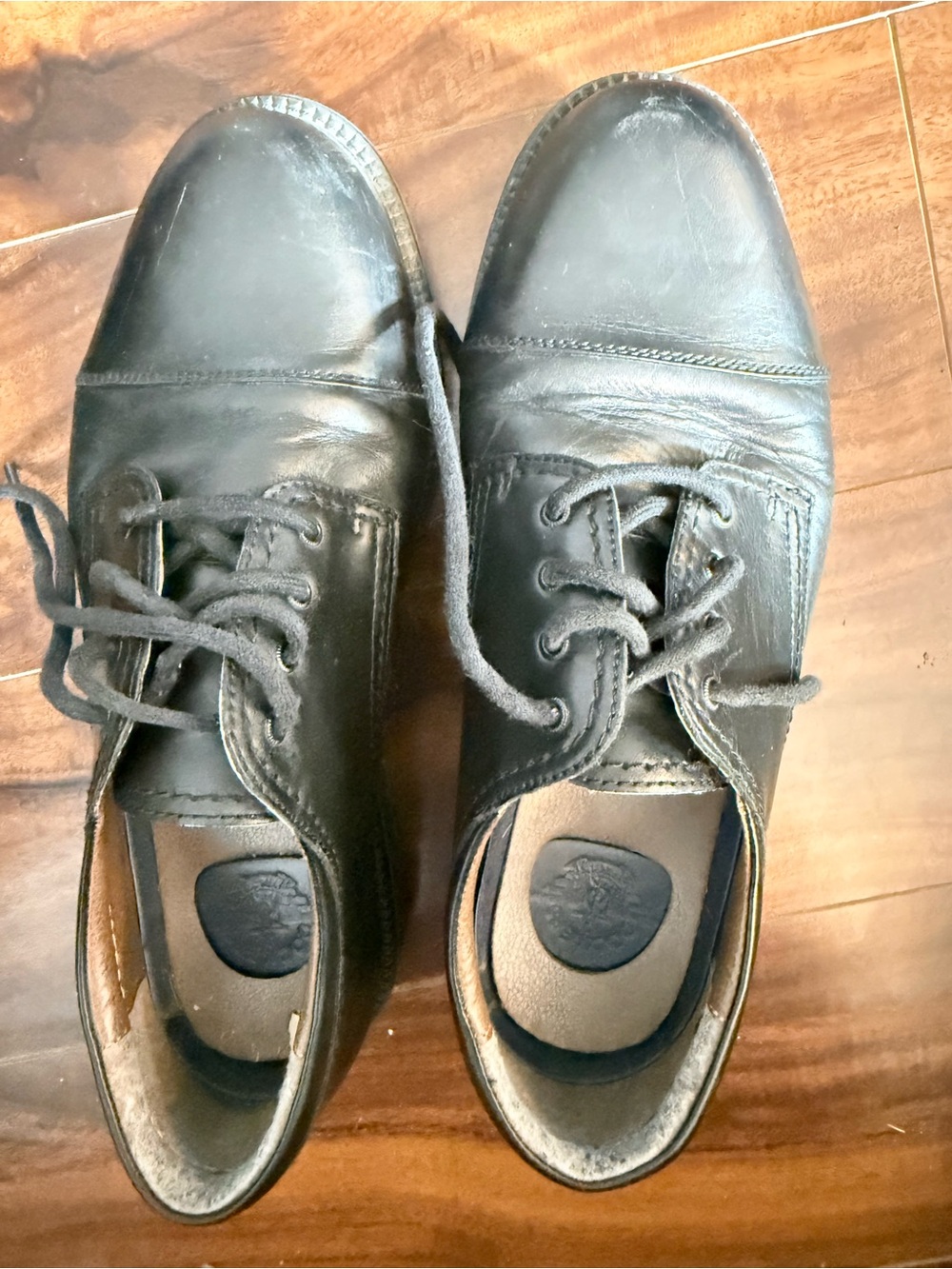 Men's Black Leather Casual Lace-Up Shoes